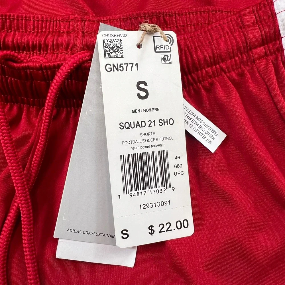 Adidas Kids Red Soccer Shorts Primegreen AEROREADY Drawstring‎ Size S Activewear